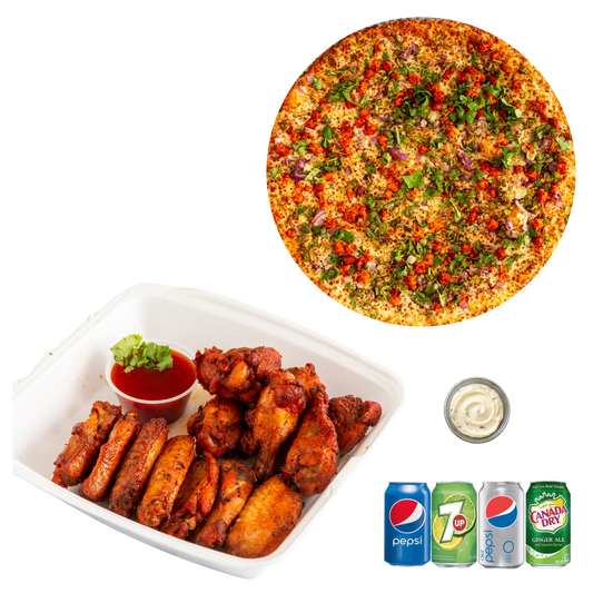 Single Pizza and Wings Combo